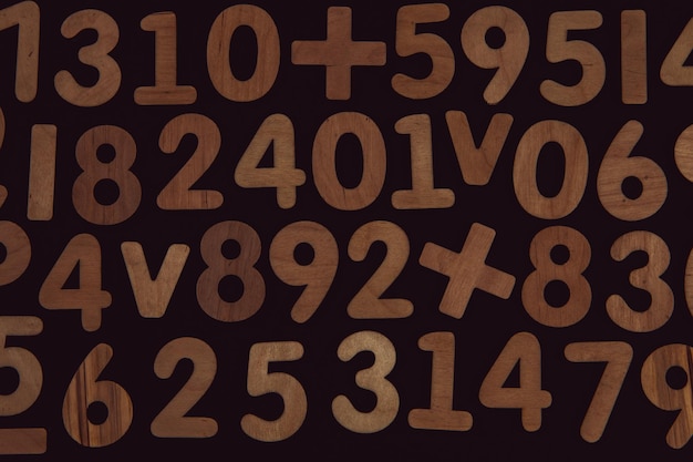 Fundo de números de zero a nove Textura de números