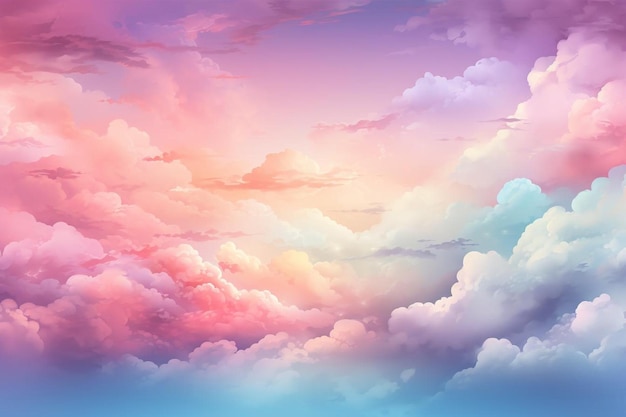 Fundo de nuvens coloridas de estilo realista