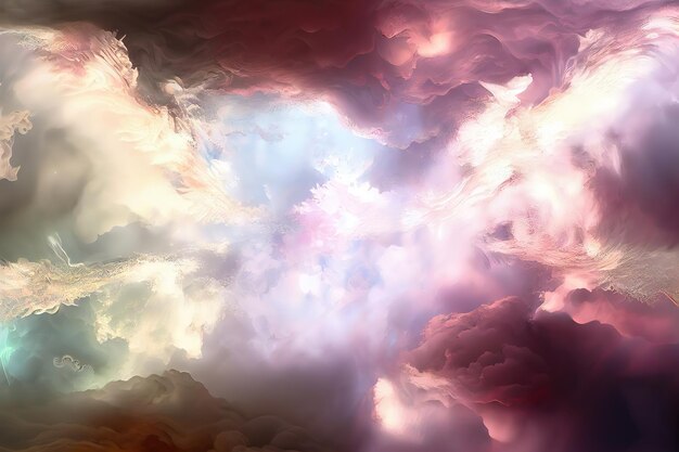 Fundo de nuvens de espuma fractal Generative Ai