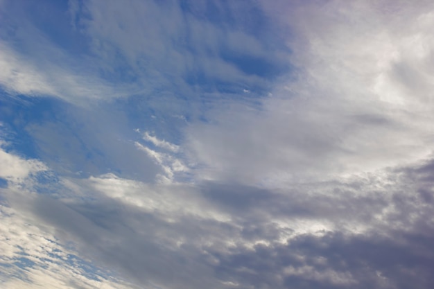 Fundo de nuvens e céu embaçado.