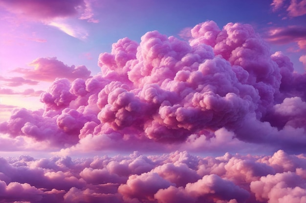 Fundo de nuvens roxas Fundo de nuvem roxa Fundo de nuvens Fundo de céu Textura de nuvens AI Generativo
