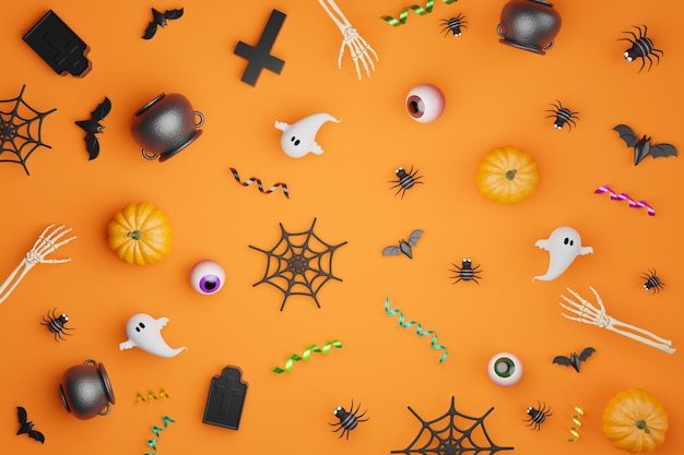 Fundo de objeto de Halloween. ilustração 3D