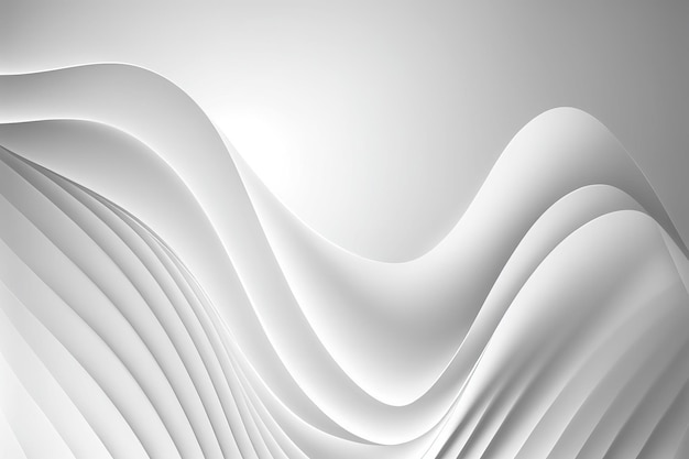 Fundo de onda branca abstrata Papel de parede de linha gráfica branca Criado com tecnologia Generative AI