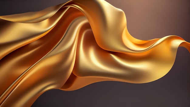Fundo de ondas de seda dourada