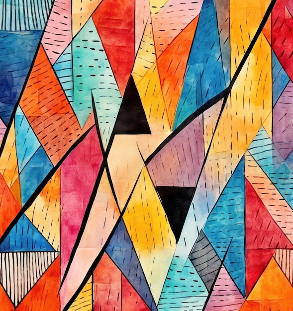 Fundo de padrão de aquarela geomêntica