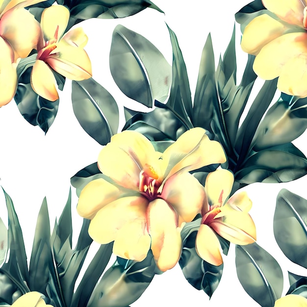 Fundo de padrão de flor amarela com aquarela ai_generated