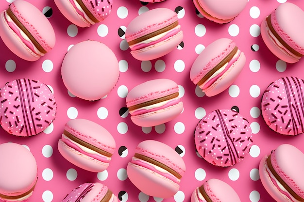 Foto fundo de padrão de macaroons rosa