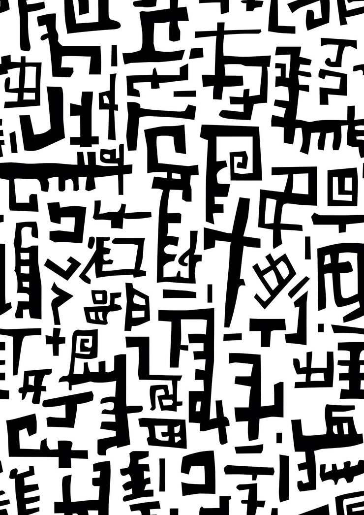 Foto fundo de padrão geométrico abstrato em preto e branco