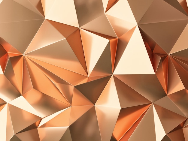 Fundo de padrão geométrico de triângulo dourado