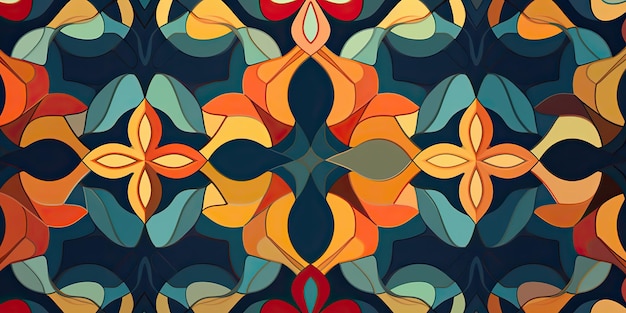 Fundo de padrão geométrico gerado por IA gerado por IA inspirado na arte gráfica do estilo Matisse