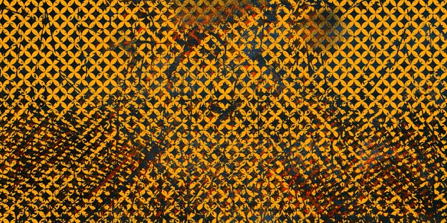 Foto fundo de padrão geométrico sem costura grunge amarelo e preto