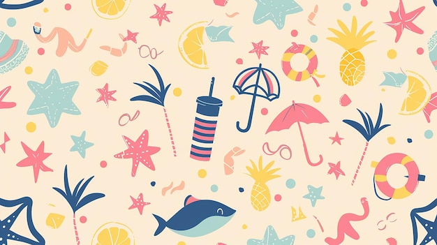 fundo de padrão sem costura de verão