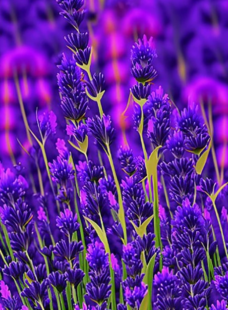 Fundo de padrão sem costura inspirado em um campo de lavanda com seus tons roxos calmantes