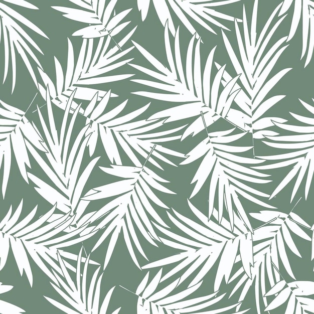 Fundo de padrão tropical com folhas de palmeira brancas nas costas verdes