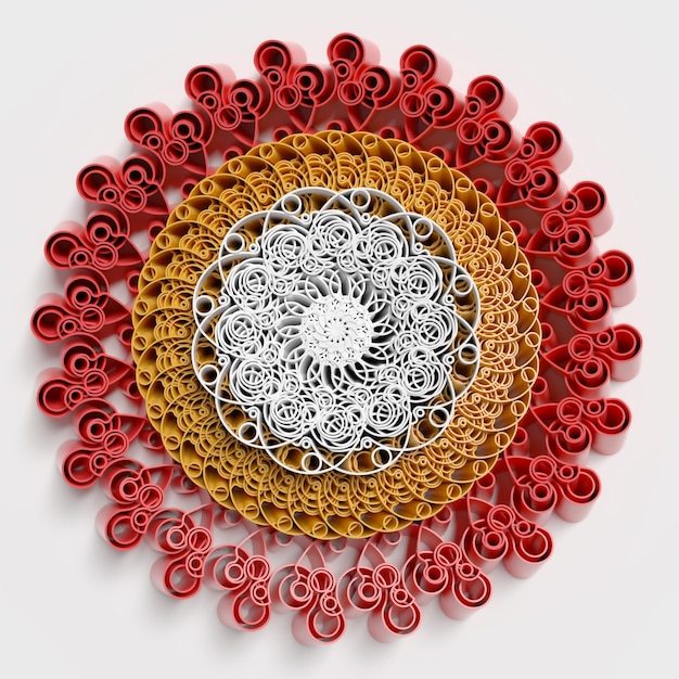 Fundo de padrões circulares com formas extrudadas 3D suaves