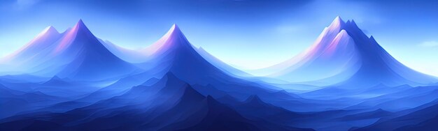 Fundo de paisagem de montanha com textura escura mínima, papel de parede moderno Ilustração de banner gráfico simples Panorama