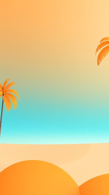 Fundo de paisagem de tema de verão abstrato minimalista