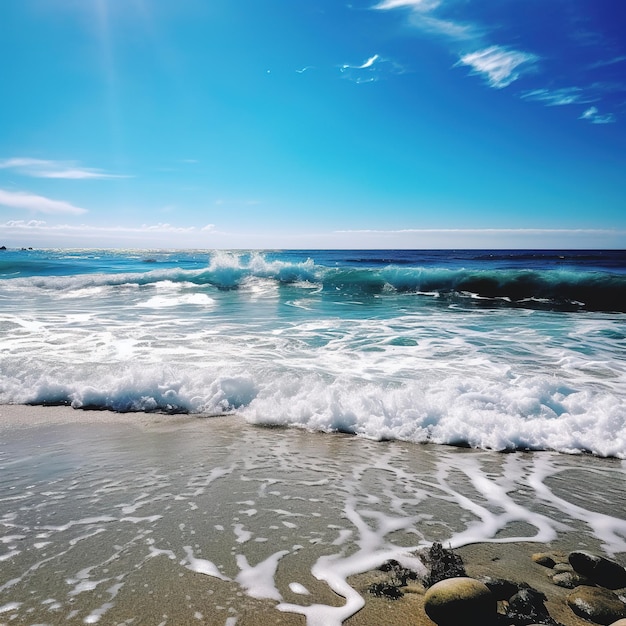 fundo de paisagem marinha com ondas