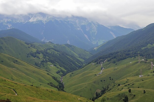 fundo de paisagem montanhosa