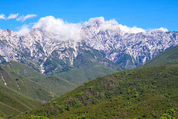 fundo de paisagem montanhosa