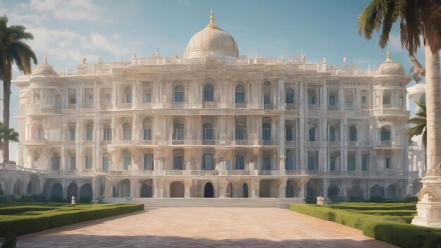 Fundo de palácio branco