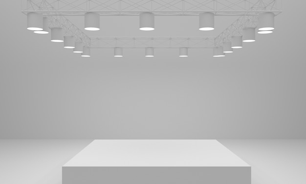 Foto fundo de palco e spotlight. renderização em 3d