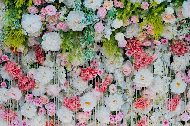 fundo de pano de fundo de flor de casamento, plano de fundo colorido, rosa fresca, bando de flor