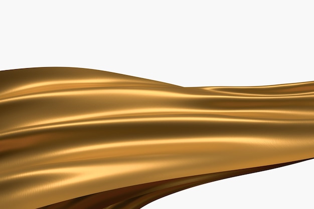 fundo de pano fluindo dourado de renderização 3D