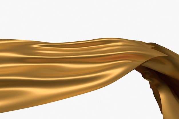 fundo de pano fluindo dourado de renderização 3D