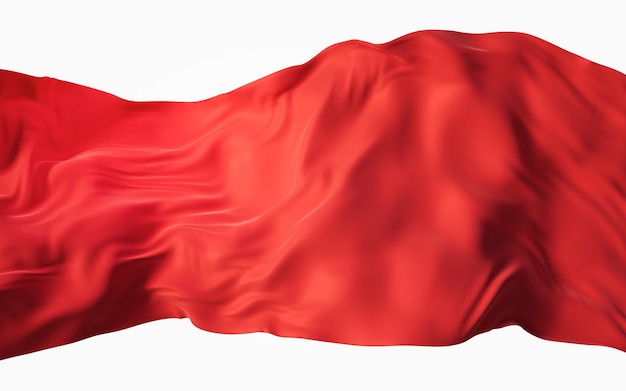 Foto fundo de pano vermelho fluindo renderização em 3d