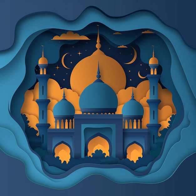 fundo de papel de estilo para a celebração islâmica do Ramadã