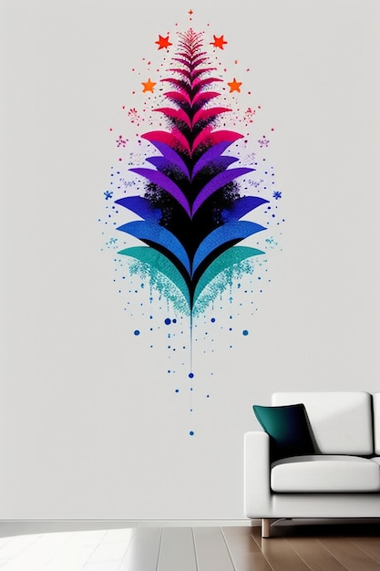 Foto fundo de papel de parede criativo estilo simples ilustração colorida forma de banner de arte abstrata