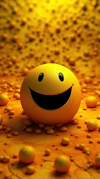 Foto fundo de papel de parede de ilustração de emoji sorridente 3d