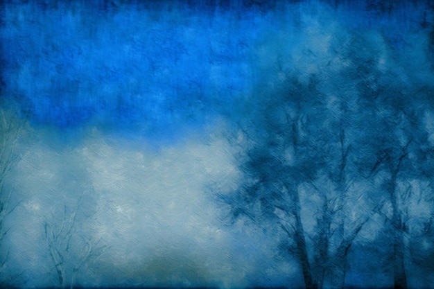 Fundo de papel de parede de tela de pintura de inverno azul texturizado