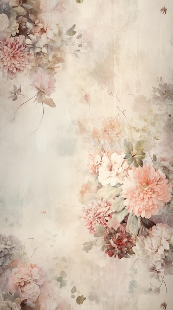 Foto fundo de papel de parede floral de aquarela angustiado
