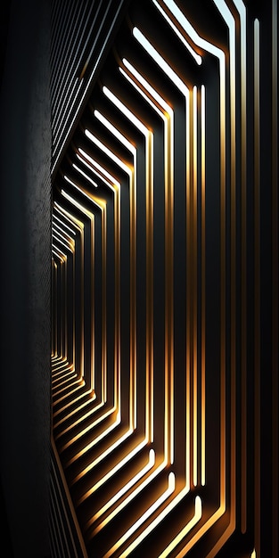 Fundo de papel de parede luxuoso com elementos de ouro geométrico Generative Ai