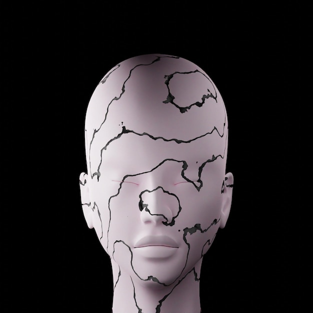fundo de papel de parede minimalista abstrato de cabeça de ilustração 3d