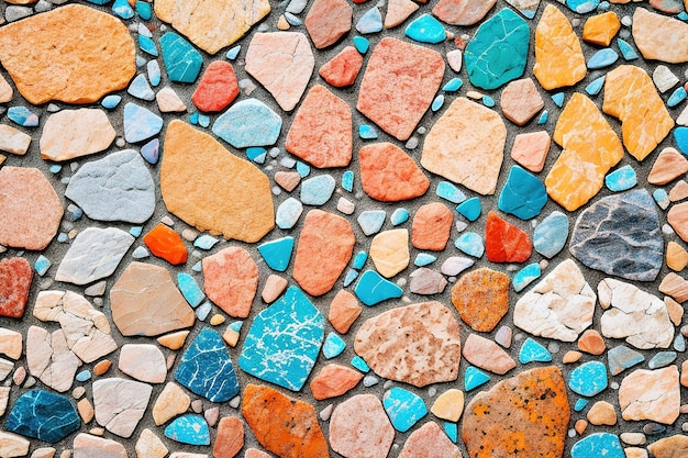 fundo de parede de azulejos com peças coloridas generativo ai