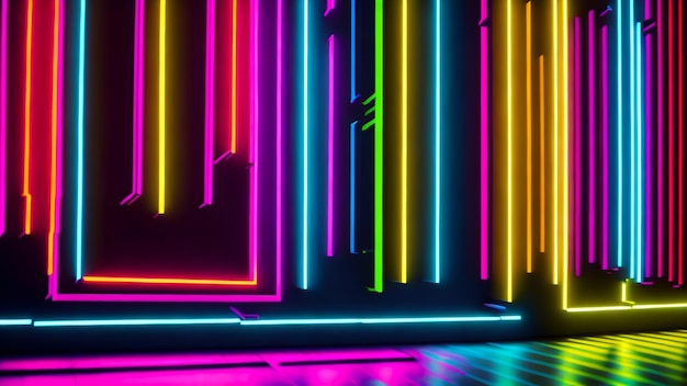 Foto fundo de parede neon vibrante