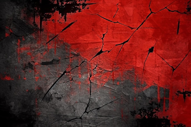 fundo de parede pintado de grunge vermelho e preto