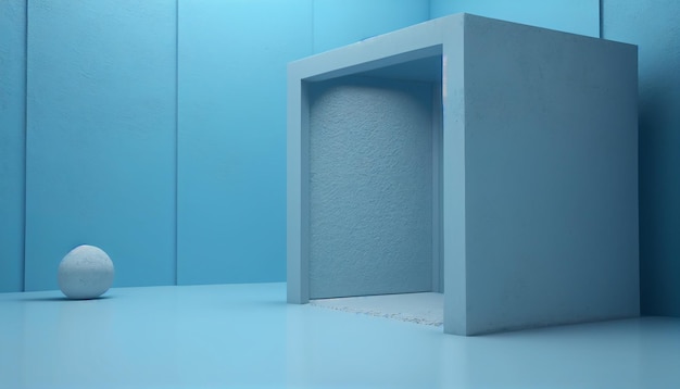 Fundo de parede texturizado de concreto de vinheta azul pastel Generative AI
