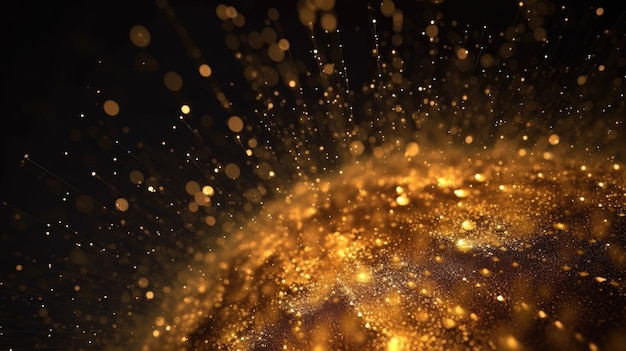 Fundo de partículas brilhantes douradas Generative AI AIG21