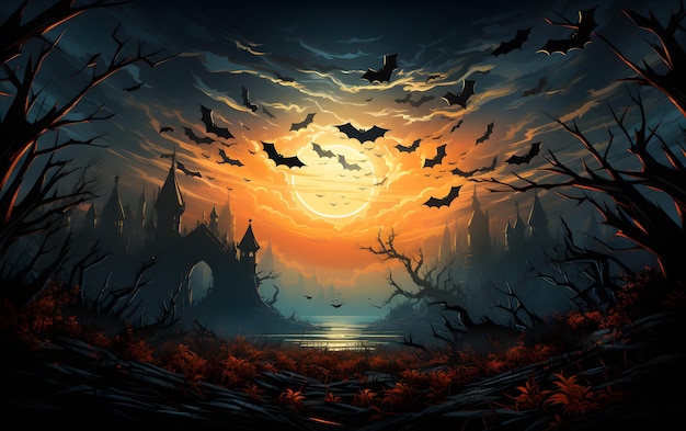 Fundo de partidas de Halloween