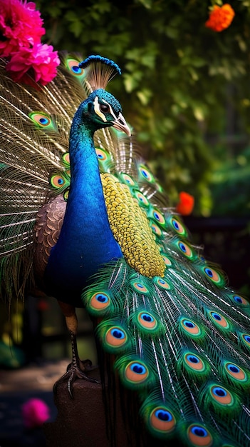 fundo de pavão e espaço de cópia