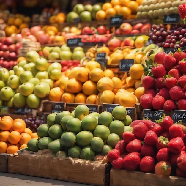 Fundo de pé de fruta desfocado