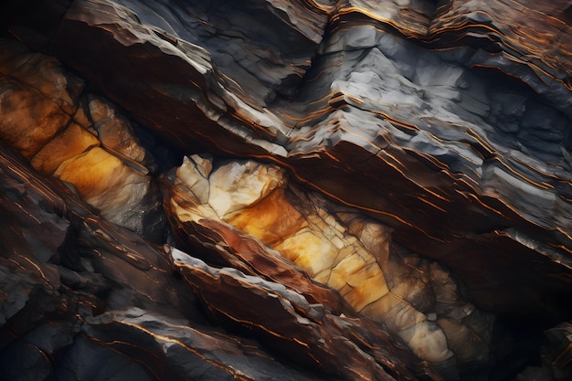 fundo de pedra Superfície de arenito de pedra texturizada Detalhe da textura da montanha Detalhe volumétrico