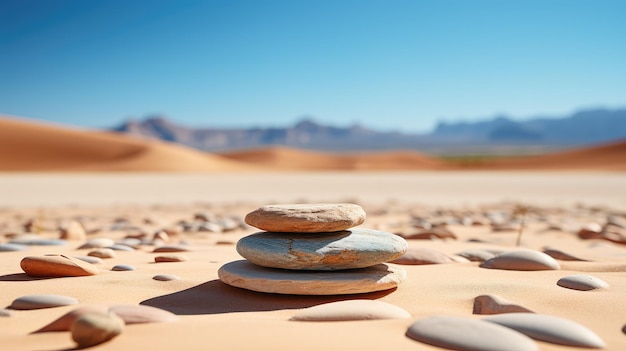 Fundo de pedra zen minimalista no deserto