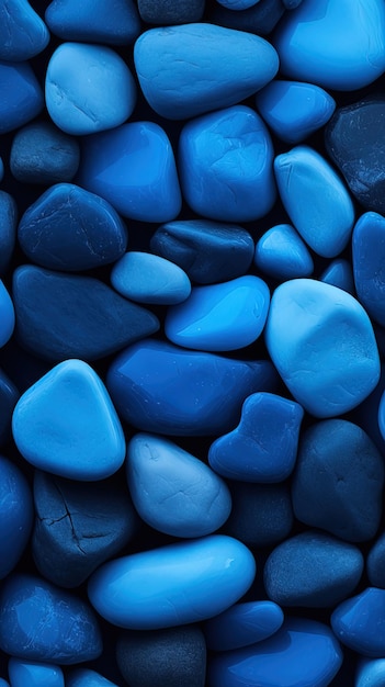 fundo de pedras de seixos com tons azuis
