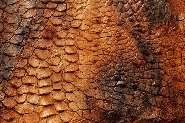 Fundo de pele de crocodilo marrom texturizado abstrato Visão aproximada