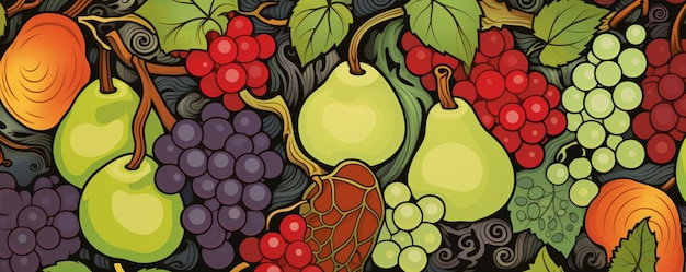 fundo de peras e uvas de maçãs